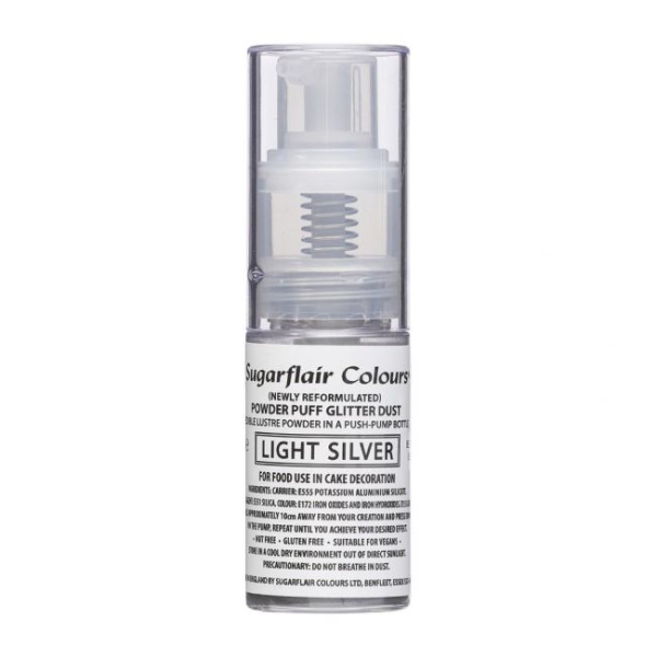 Pumpspray - Glitter Pulver - Light Silver - ohne E171